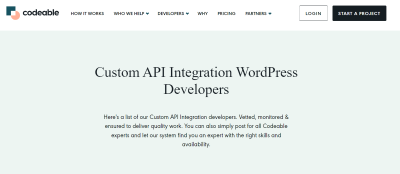 Codeable API developers available for hire