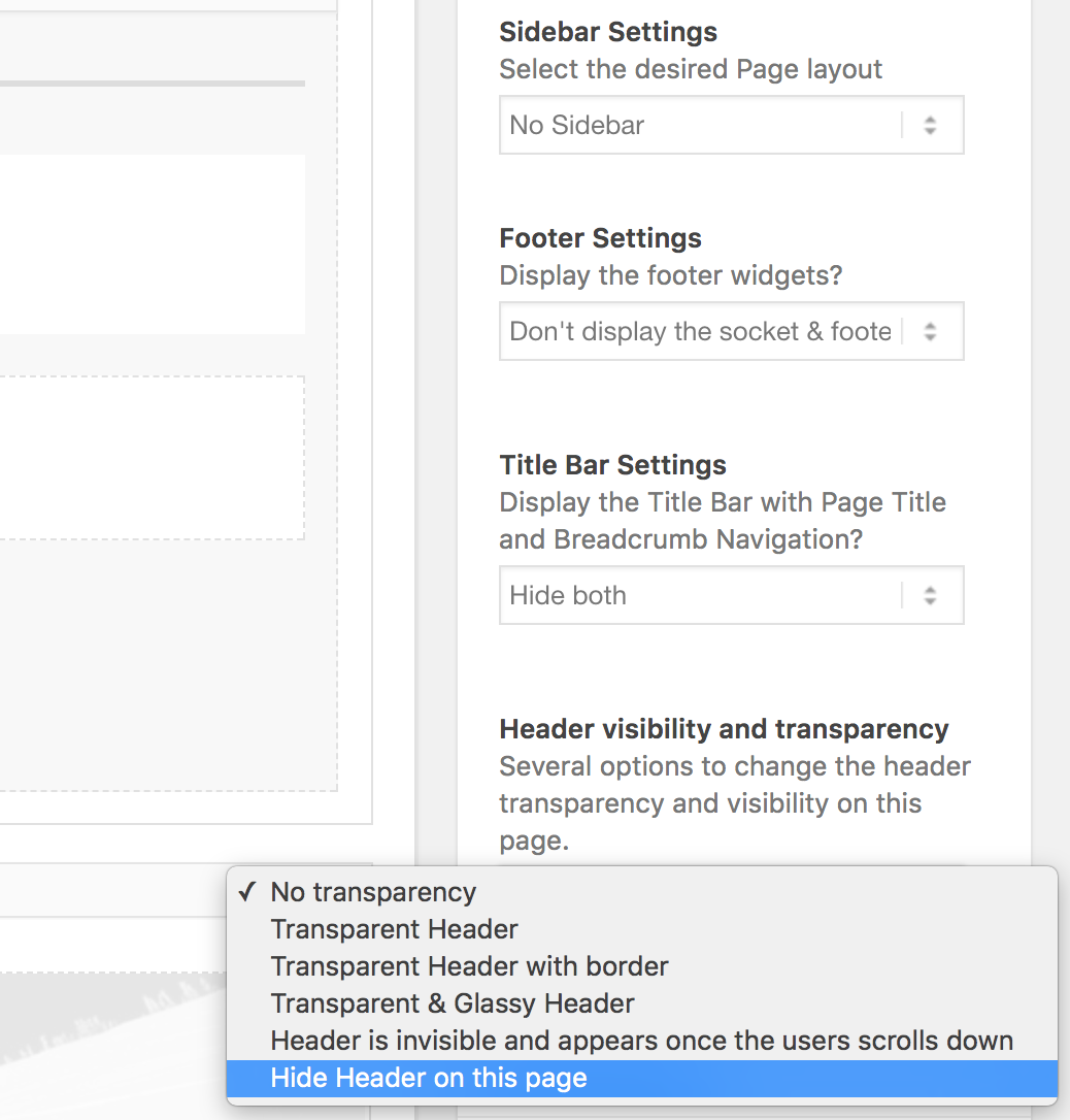Page Builder Options